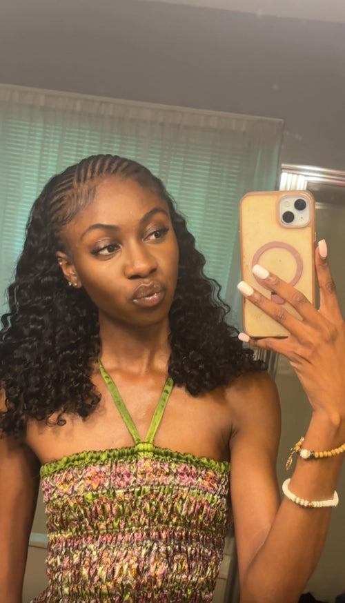 Burmese Water Curl Half Wig 100% Human Hair